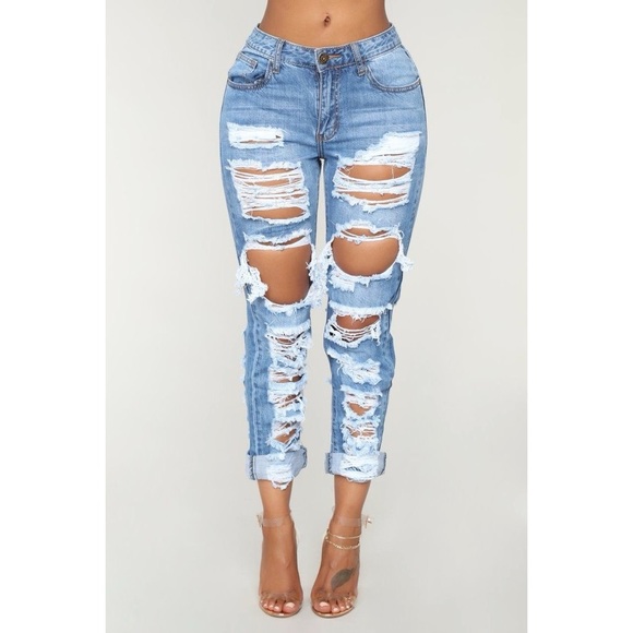 Fashion Nova Denim - Fashion Nova Distressed Jeans